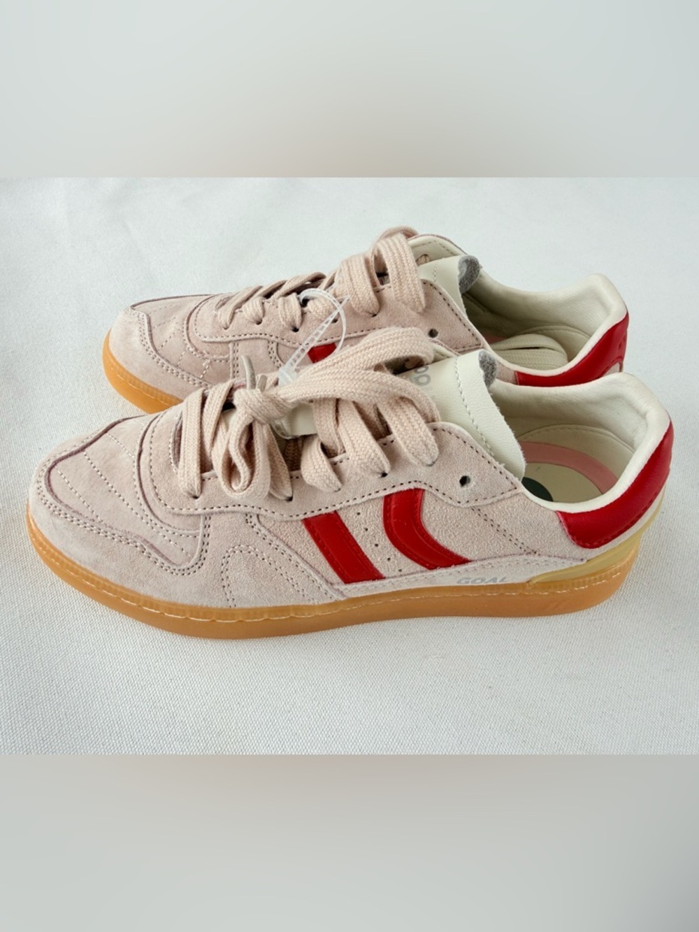 Coolway Goal Women's Pink Suede Sneakers with Red and extra Laces - Picture 5 of 5
